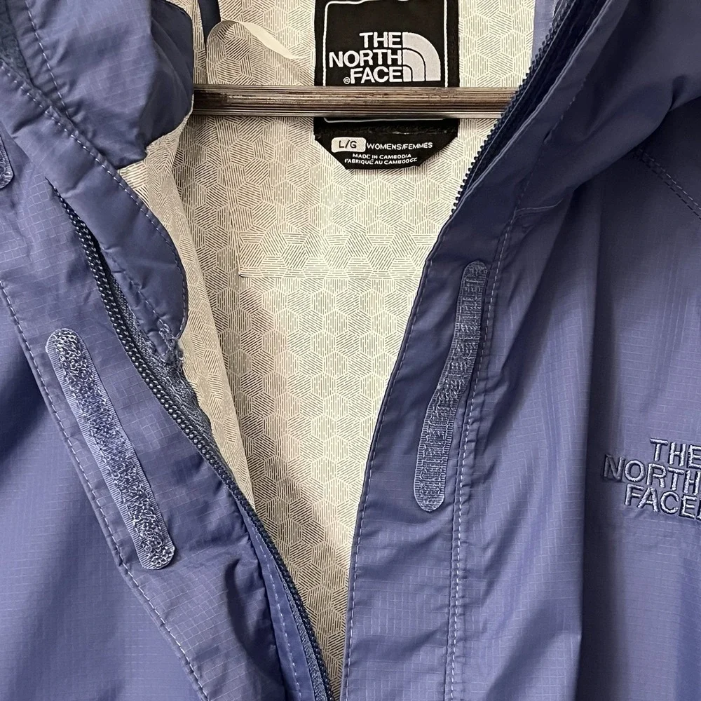 The North Face Dryvent Women's Rain Jacket Full Zip Hooded Blue, Size L READ‎